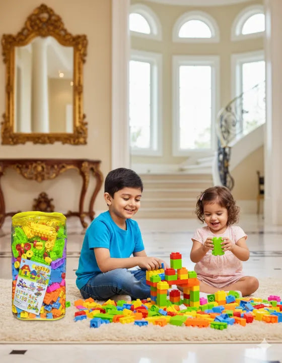 51+ Pcs & 500+ Pcs Building Blocks Toy Set for Kids – Educational Learning Construction Bricks, DIY Creative Building Toys for Boys & Girls, STEM Toy Gift Set for Toddlers, Preschool & Children, Colorful Interlocking Blocks